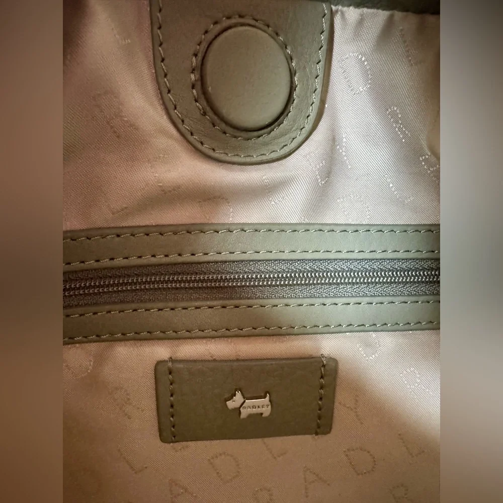 RADLEY LONDON Olive Green Leather Hobo Bag